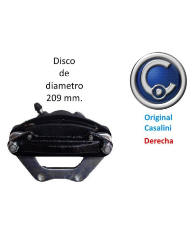 PINZA DE FRENO DELANTERA DERECHA CASALINI. DISCO Ø 209 MM.