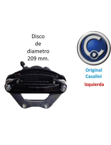 PINZA DE FRENO DELANTERA IZQUIERDA CASALINI. DISCO Ø 209 MM.