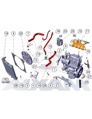 DESPIECE ACCESORIOS DE MOTOR AIXAM 2020