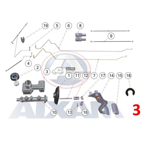 DESPIECE FRENOS AIXAM 2016/2020 SIN ABS