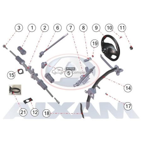 DESPIECE VOLANTE / CREMALLERA AIXAM 2020