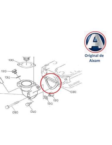 JUNTA DE CUERPO TERMOSTATO DE MOTOR KUBOTA. ORIGINAL. 1584172922