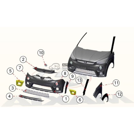 DESPIECE CARROCERIA FRONTAL CROSSOVER 2020