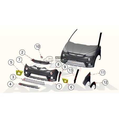 DESPIECE CARROCERIA DELANTERA CROSSLINE 2020