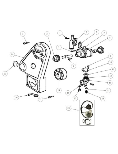 BRIDA DE AGUA MOTOR LOMBARDINI LDW502. ORIGINAL.