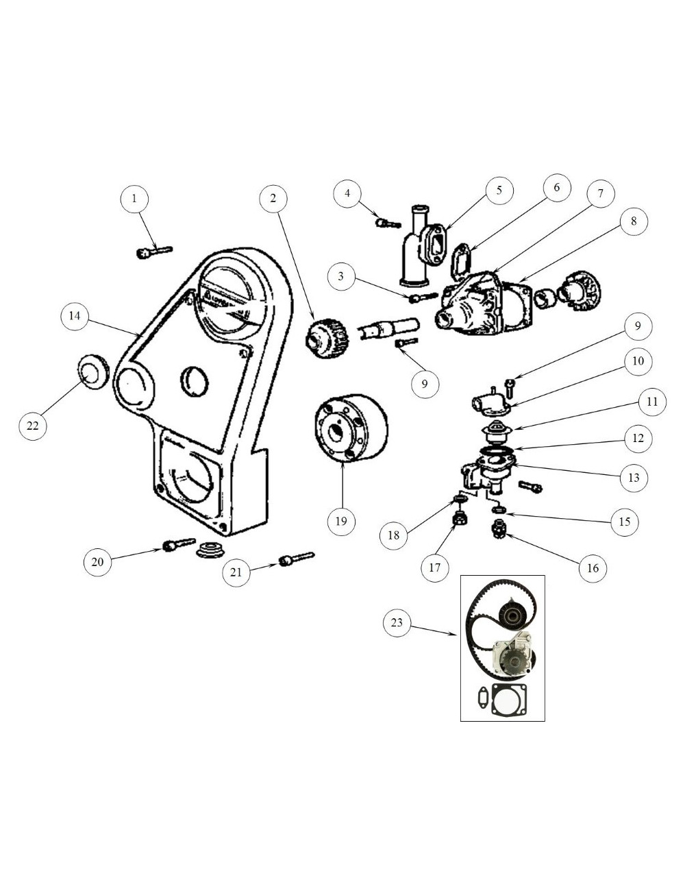 BRIDA DE AGUA MOTOR LOMBARDINI LDW502. ORIGINAL.
