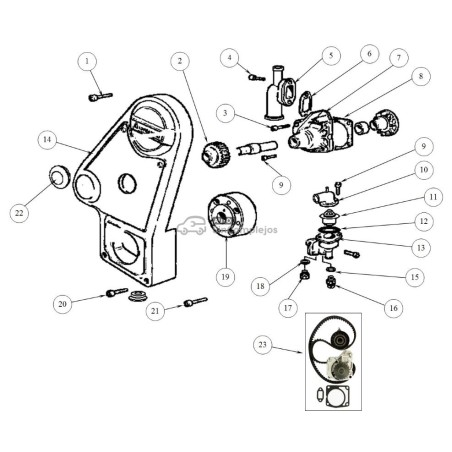 BRIDA DE AGUA MOTOR LOMBARDINI LDW502. ORIGINAL.