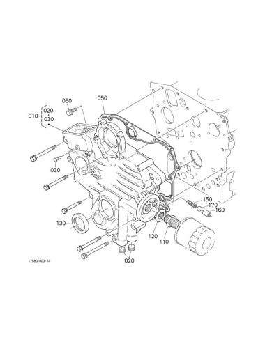 DESPIECE CARTER DE DISTRIBUCION KUBOTA Z482E