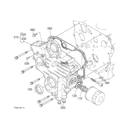DESPIECE CARTER DE DISTRIBUCION KUBOTA Z482E