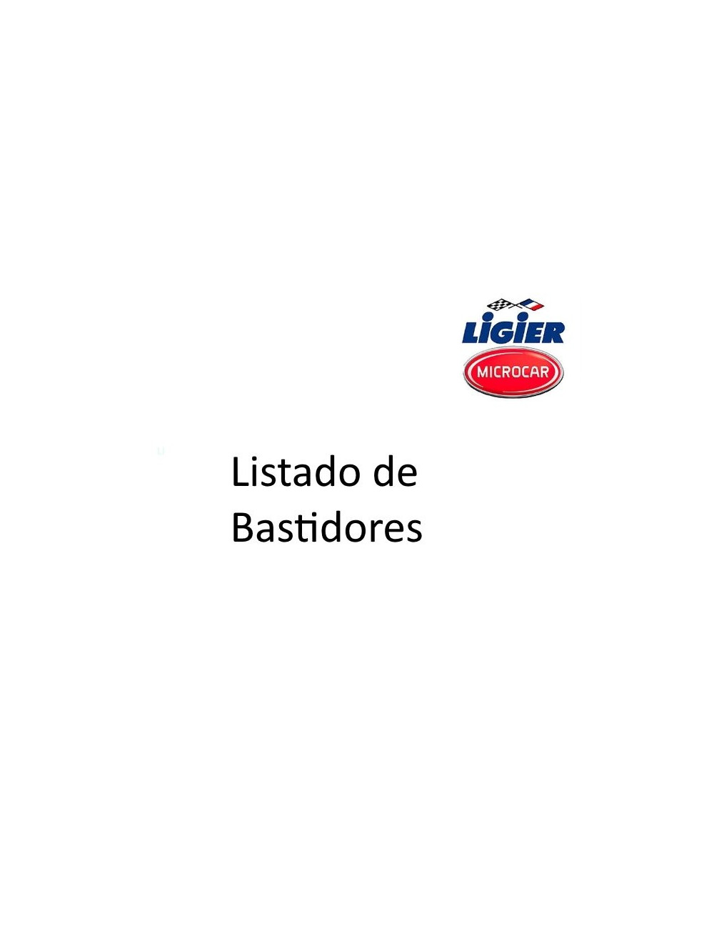 LISTADO BASTIDORES LIGIER / MICROCAR LISTADO BASTIDORES LIGIER / MICROCAR