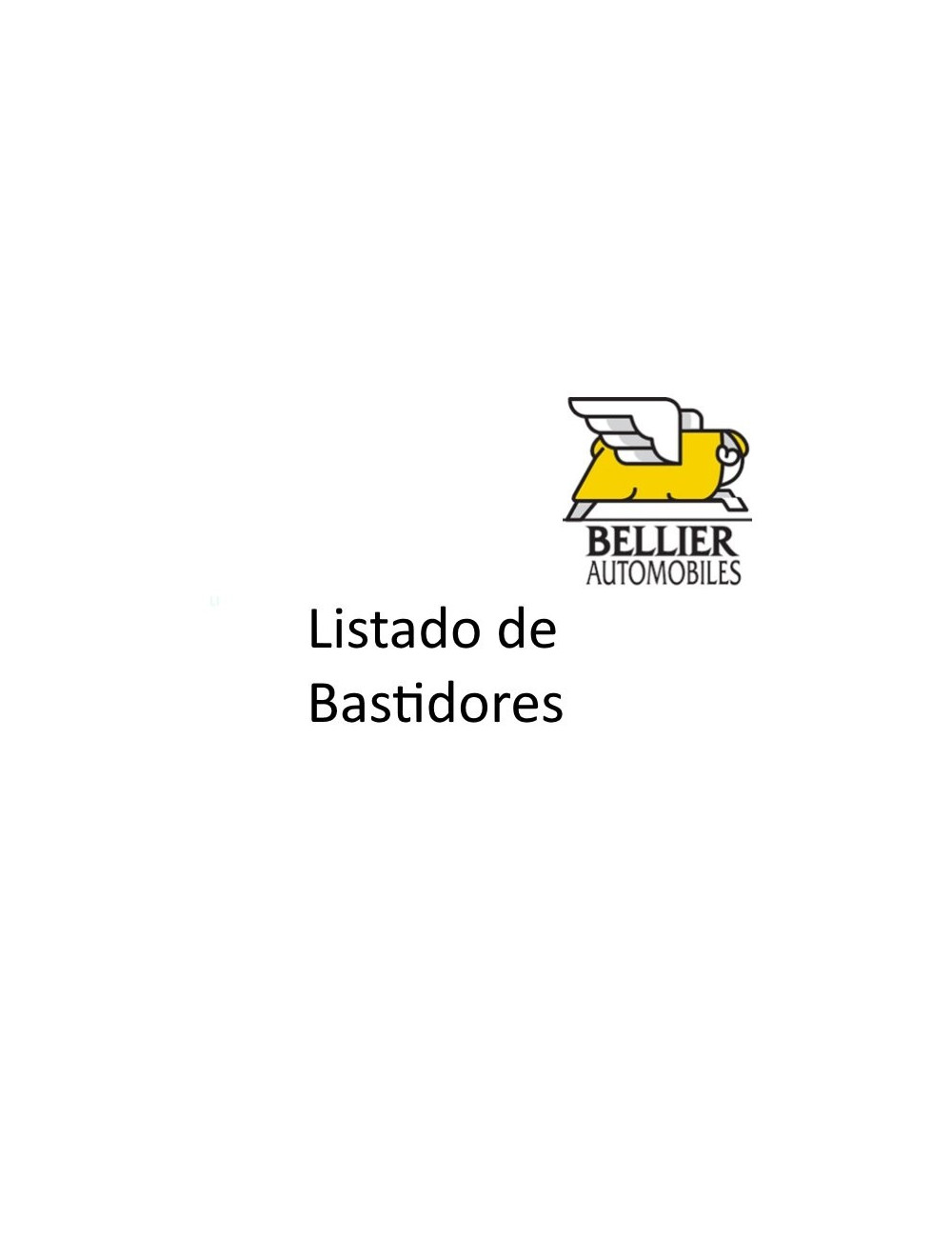 LISTADO DE BASTIDORES BELLIER LISTADO DE BASTIDORES BELLIER