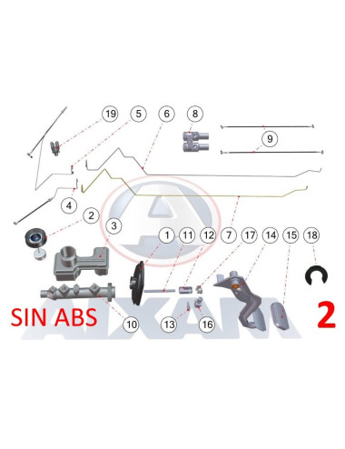 DESPIECE FRENOS AIXAM 2016/2020 SIN ABS