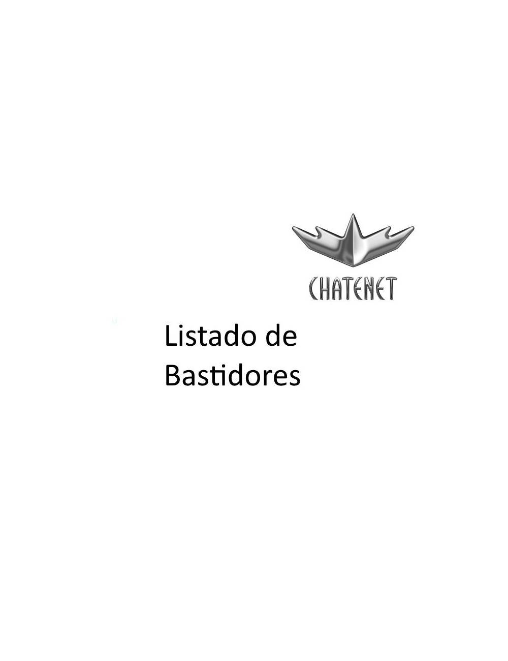 LISTADO DE BASTIDORES CHATENET LISTADO DE BASTIDORES CHATENET