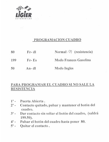 CAMBIO DE GASOLINA A GASOIL EN EL CUADRO MC