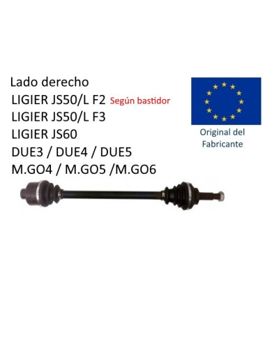 TRANSMISION DERECHA LIGER / DUÉ / M.GO. 1411609. NO ORIGINAL