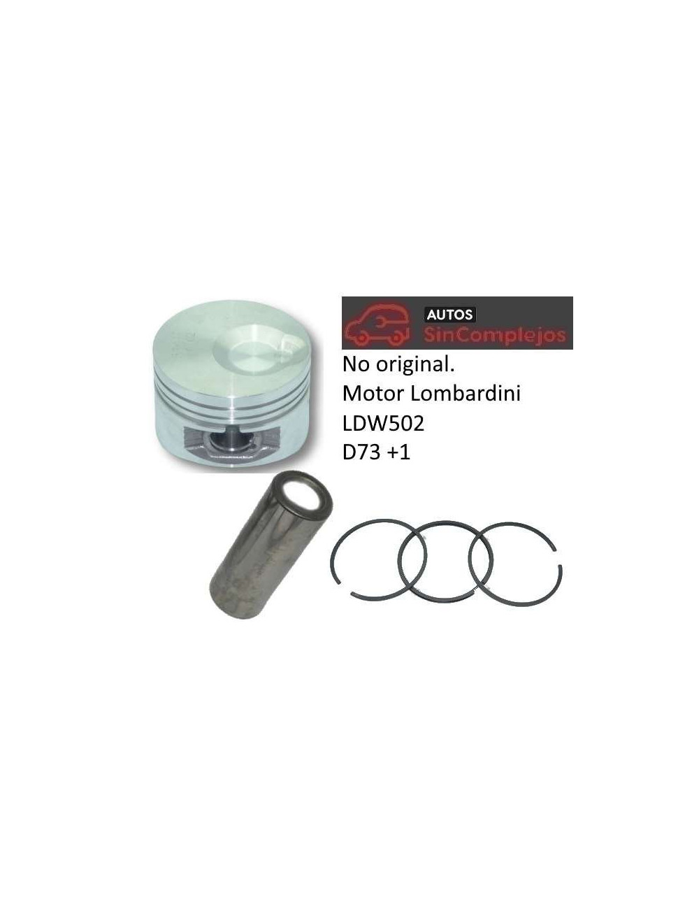 PISTON CON SEGMENTOS LOMBARDINI LDW502 D73 +1. NO ORIGINAL. 1009717 PISTON CON SEGMENTOS LOMBARDINI LDW502 D73 +1. NO ORIGINAL. 1009717