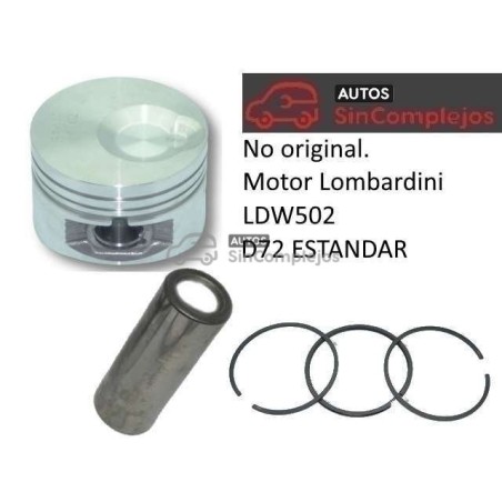 PISTÓN CON SEGEMENTOS LOMBARDINI LDW502 ESTANDAR. NO ORIGINAL. 1009715