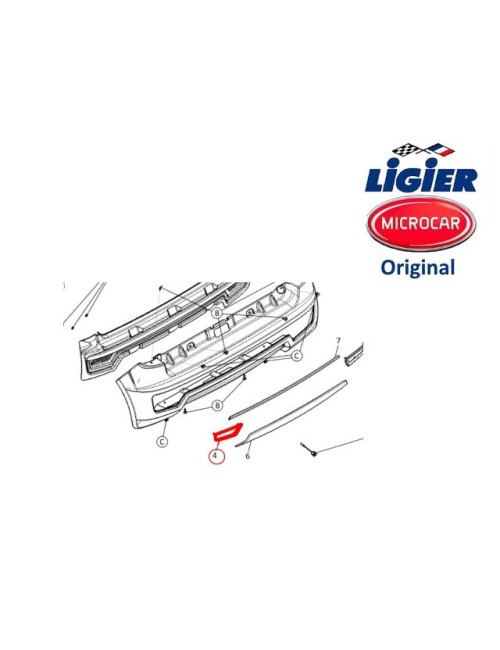 MOLDURA PARAGOLPES TRASERO LIGIER JS56/ JS50. ELEGANCE