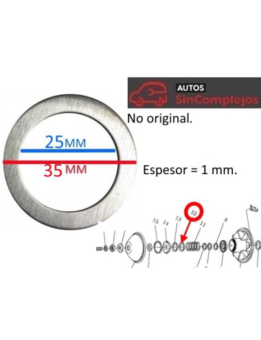 ARANDELA DE AJUSTE DE VARIADOR DE MOTOR 1 MM. NO ORIGINAL. 0780352