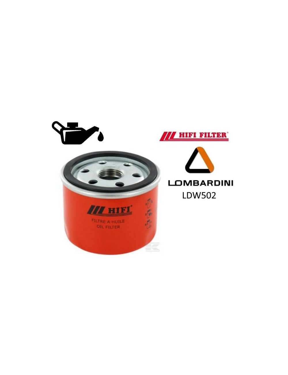 FILTRO DE ACEITE MOTOR LOMBARDINI LDW 502. 0640066. HIFI FILTER