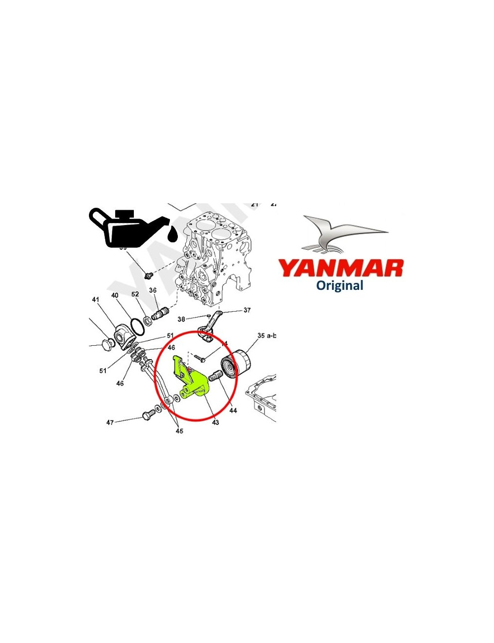 SOPORTE DE FILTRO DE ACEITE YANMAR. ORIGINAL