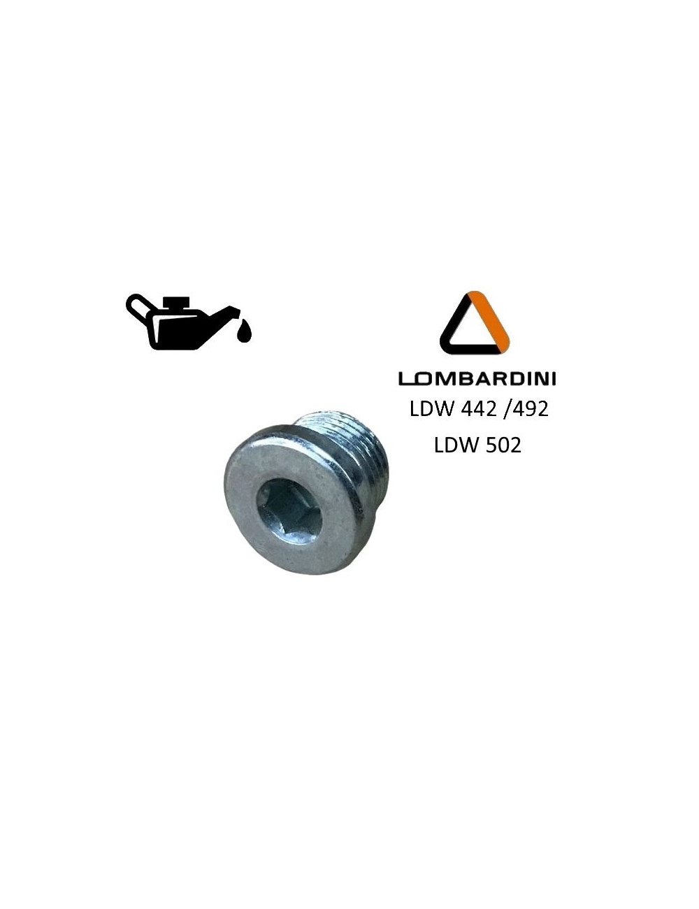 TAPON DEL CARTER DE ACEITE LOMBARDINI LDW502 /442 /492. 1001365.ORIGINAL TAPON DEL CARTER DE ACEITE LOMBARDINI LDW502 /442 /492. 1001365.ORIGINAL