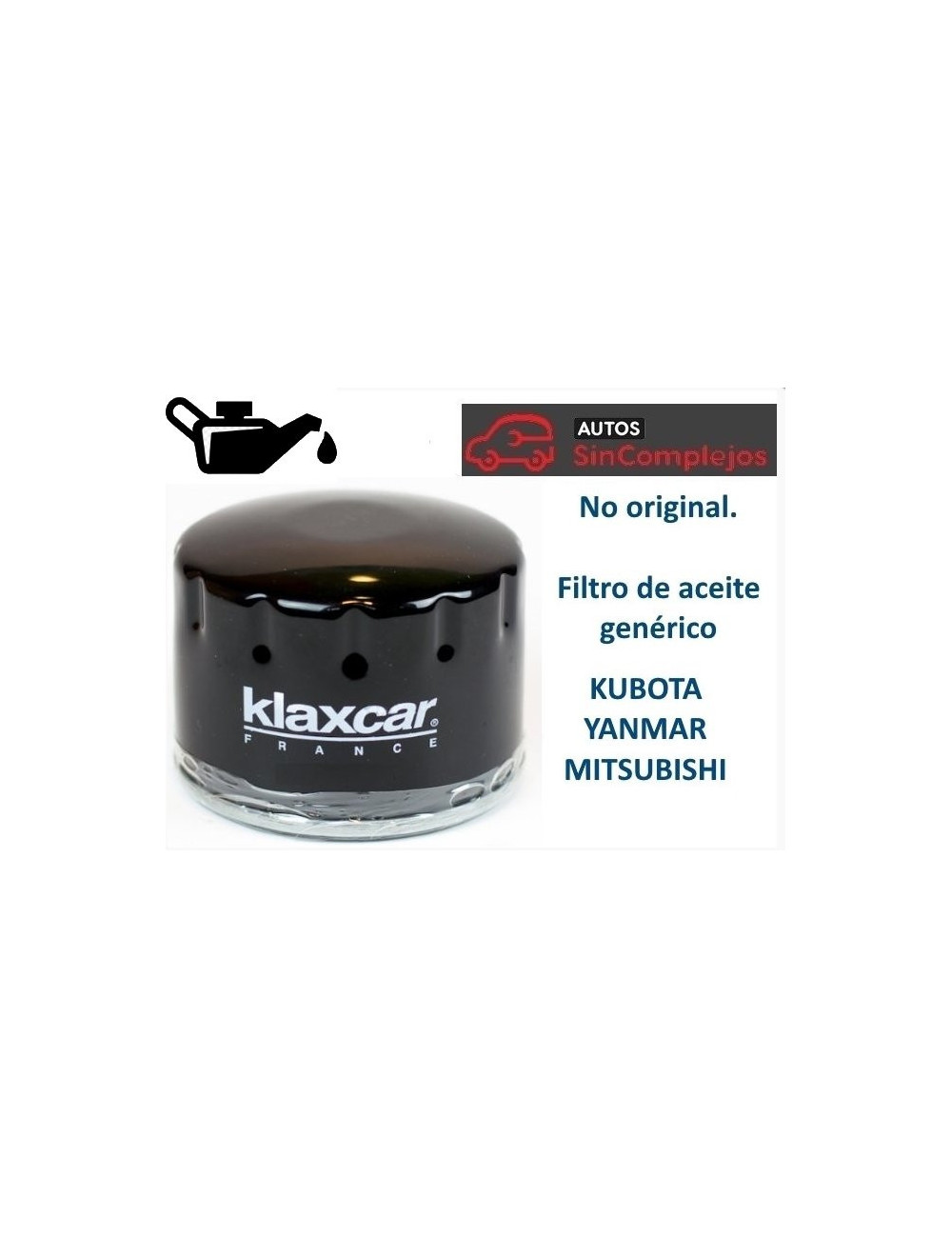 FILTRO ACEITE MOTOR GENERICO. KLAXCAR FILTRO ACEITE MOTOR GENERICO. KLAXCAR