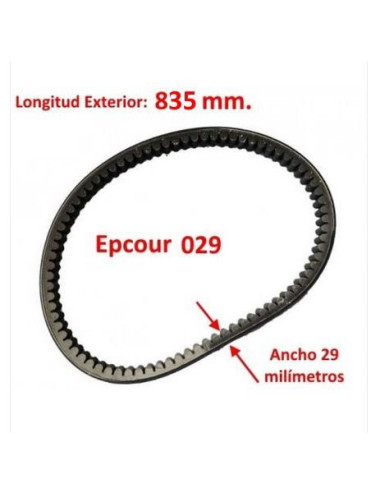 Largo: 835 mm. Ancho: 29 mm.