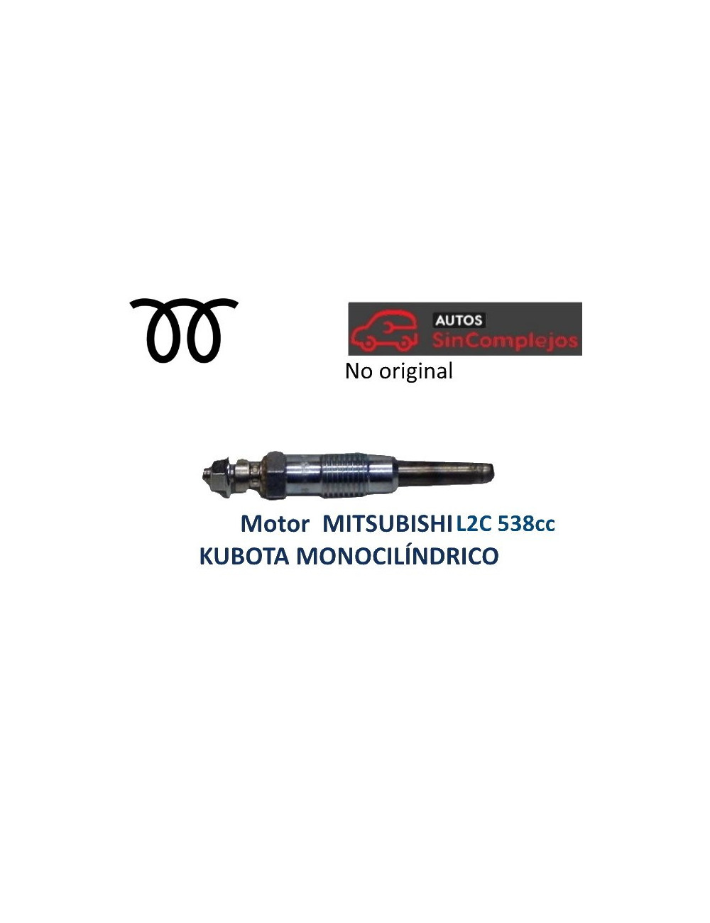 BUJÍA DE PRECALENTAMIENTO MOTOR MITSUBISHI / KUBOTA MONOCILÍNDRICO