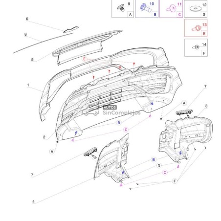 DESPIECE CARROCERIA DELANTERA JS60