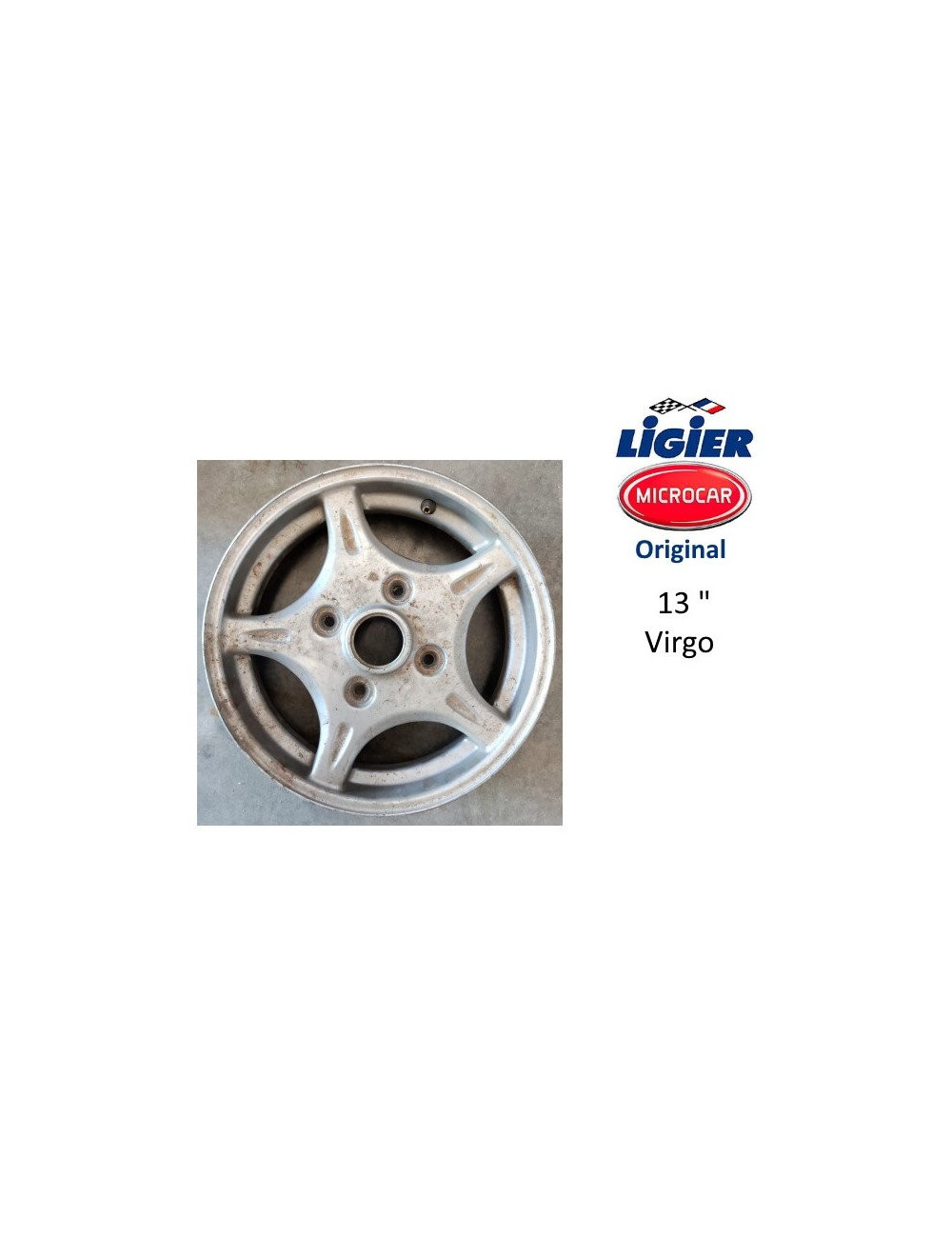 LLANTA DE ALUMINIO MICROCAR VIRGO 13". ORIGINAL LLANTA DE ALUMINIO MICROCAR VIRGO 13". ORIGINAL