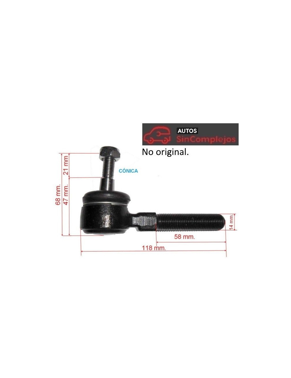 RÓTULA DIRECCIÓN CÓNICA Ø 14 MM RÓTULA DIRECCIÓN CÓNICA Ø 14 MM