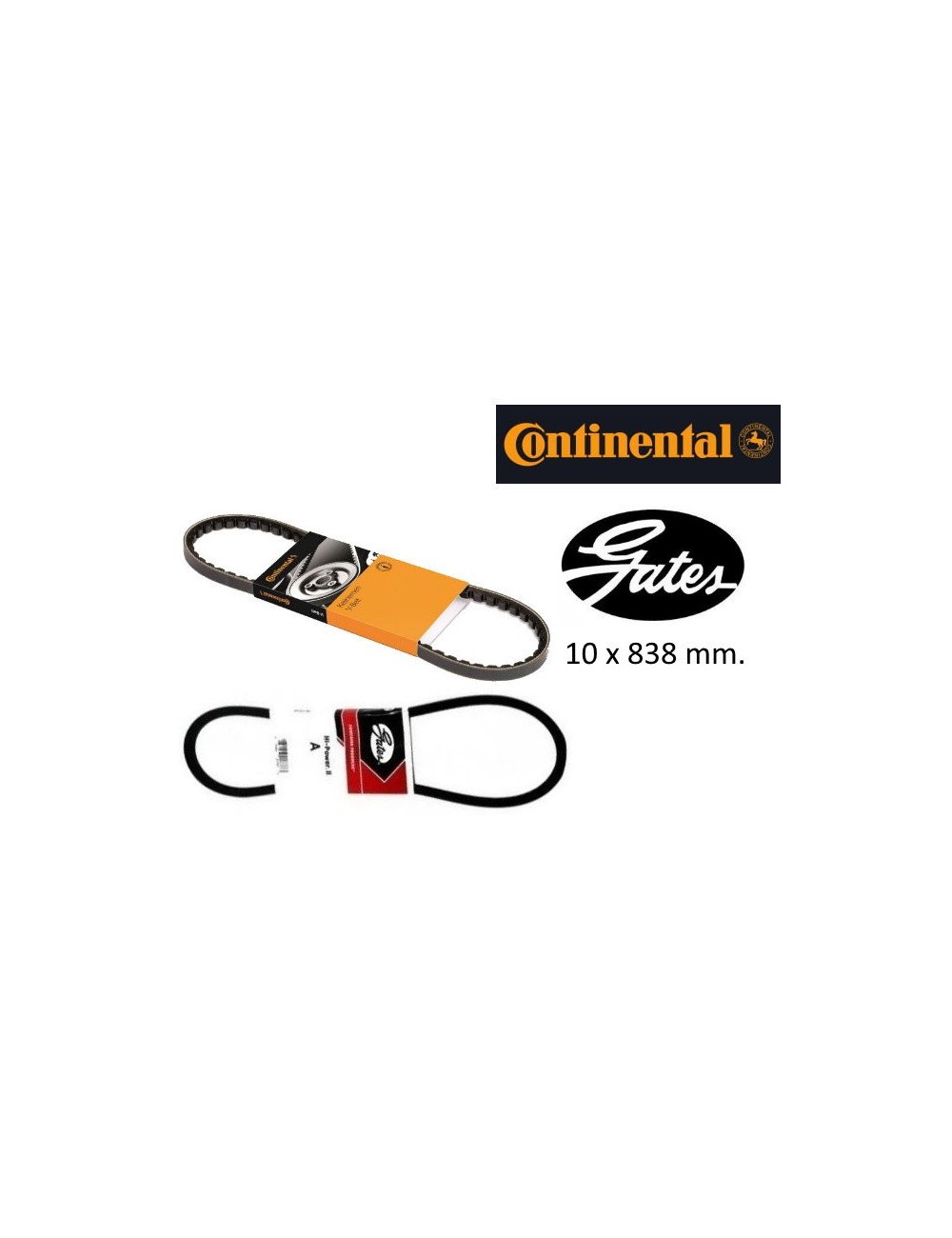 CORREA DE ALTERNADOR MICROCAR / AIXAM / MINAUTO. 10 X 838 MM.