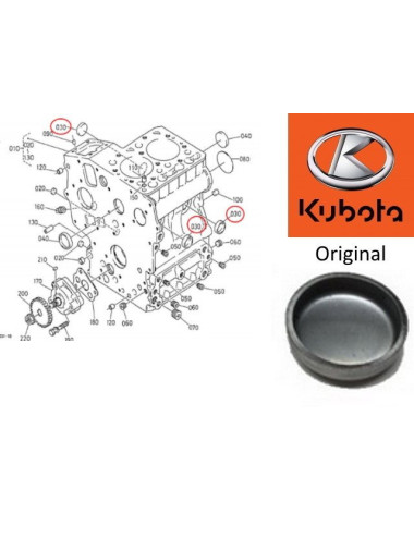 TAPÓN DE BLOQUE DE MOTOR KUBOTA Z402. 063118502. ORIGINAL