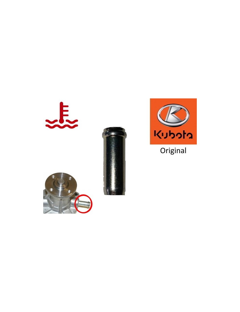 TUBO DE BOMBA DE AGUA DE MOTOR KUBOTA.ORIGINAL.1624173370