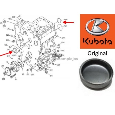 TAPON DE BLOQUE DE MOTOR KUBOTA Z402. 1545196270. ORIGINAL