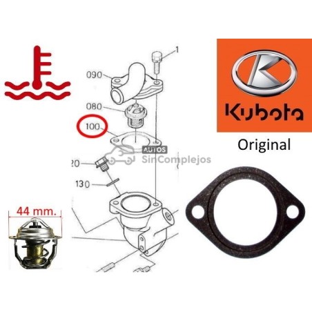 JUNTA DE TERMOSTATO DE MOTOR KUBOTA. ORIGINAL.1622173270