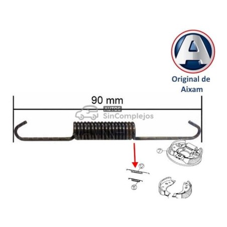 MUELLE LARGO DE ZAPATAS DE FRENO TRASERAS