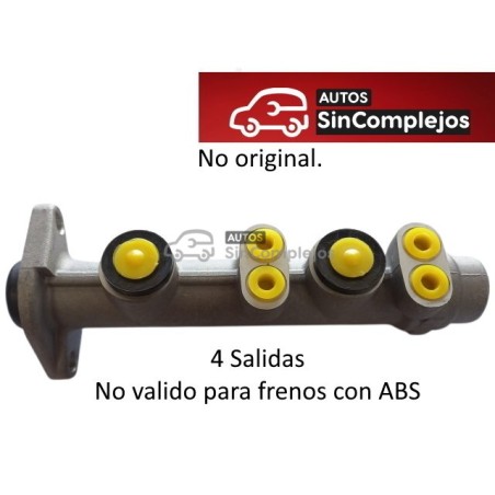 BOMBA DE FRENO AIXAM 4 SALIDAS. 6AP014. NO ABS. NO ORIGINAL.