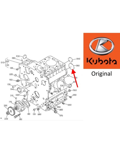TAPON DE BLOQUE MOTOR KUBOTA Z402 / Z482 .1526196160. ORIGINAL