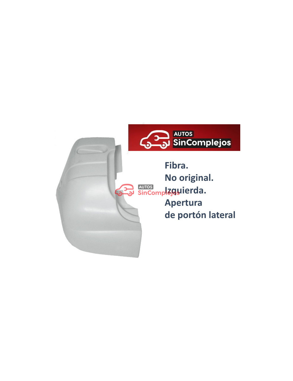 PUNTA TRASERA IZQUIERDA EN FIBRA AIXAM 500.4 MINIVAN. NO ORIGINAL. 7W023C