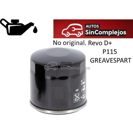 FILTRO DE ACEITE P115 GREAVESPART LIGIER MYLI / JS50 F5 JS64. NO ORIGINAL. 1423655