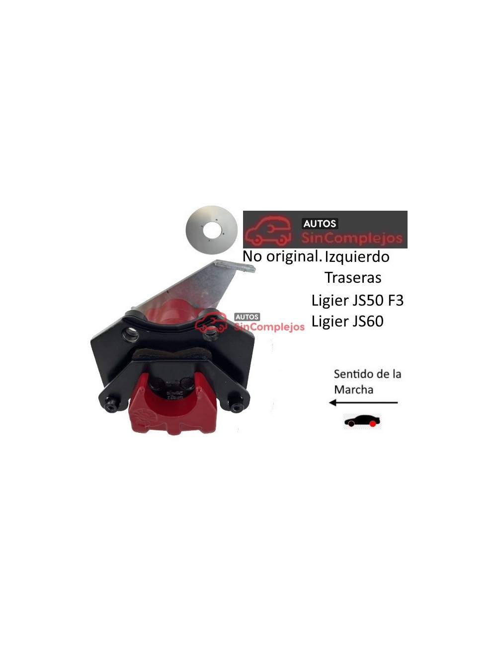 PINZA DE FRENO TRASERA IZQUIERDA JS50 F3 / JS60 / MYLI / DUE6 / M.GO6. NO ORIGINAL. 1418455