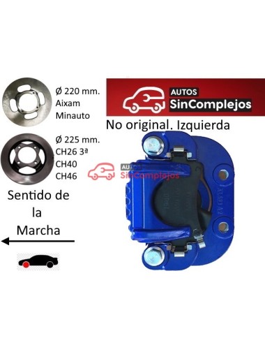 PINZA DE FRENO DELANTERA IZQUIERDA AIXAM / CHATENET / BELLIER . NO ORIGINAL. 6AR063