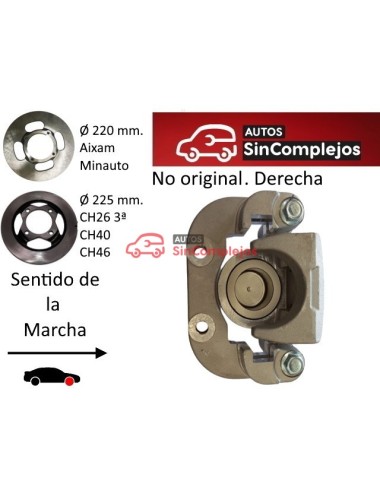 PINZA DE FRENO DELANTERA DERECHA AIXAM / CHATENET / BELLIER . NO ORIGINAL. 6AR064