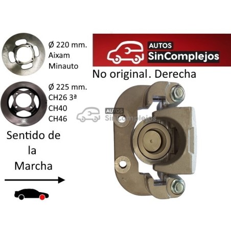 PINZA DE FRENO DELANTERA DERECHA AIXAM / CHATENET / BELLIER . NO ORIGINAL. 6AR064