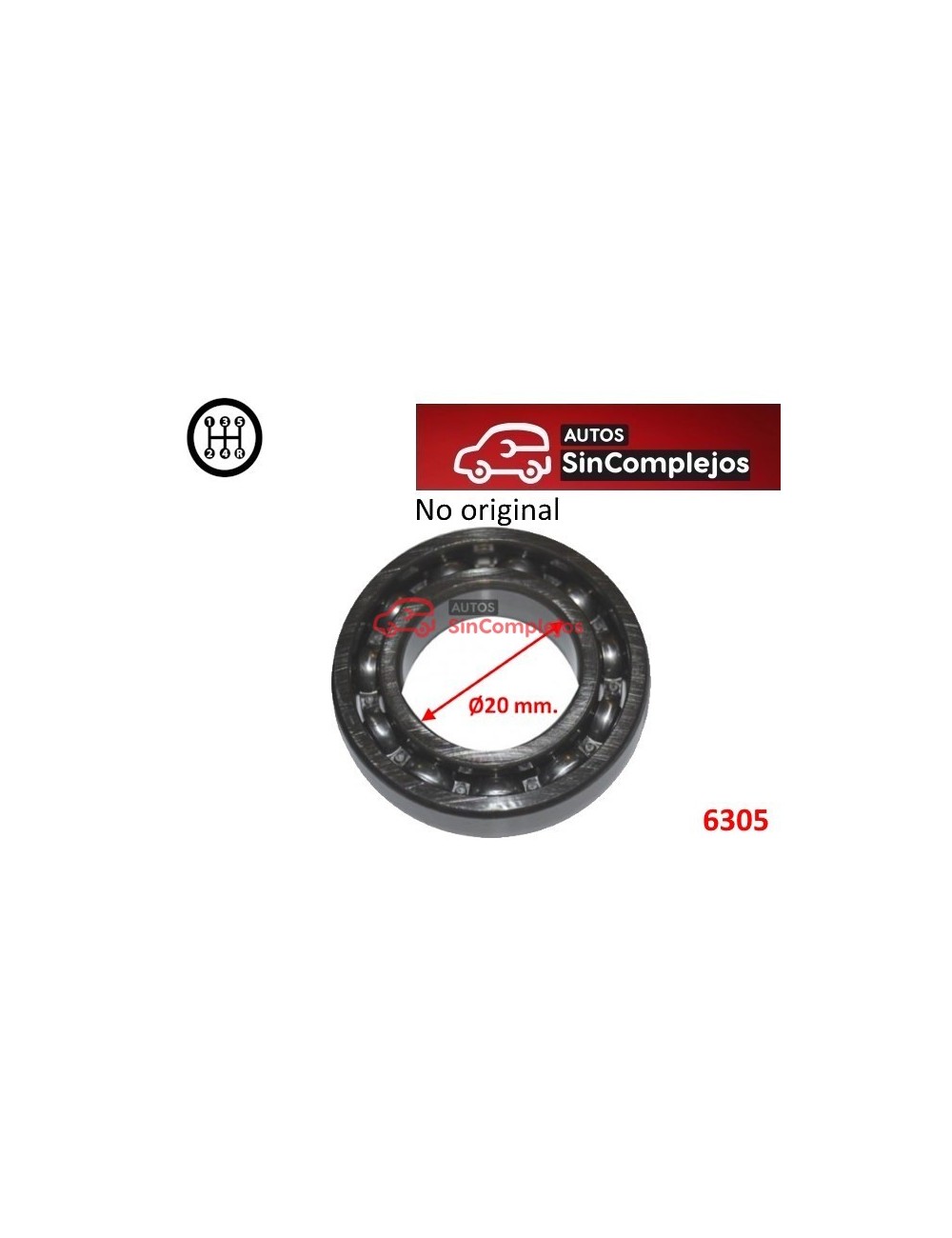 RODAMIENTO PARA CAJA CAMBIO AIXAM. NO ORIGINAL.  Ø20 × Ø62 × 17 mm