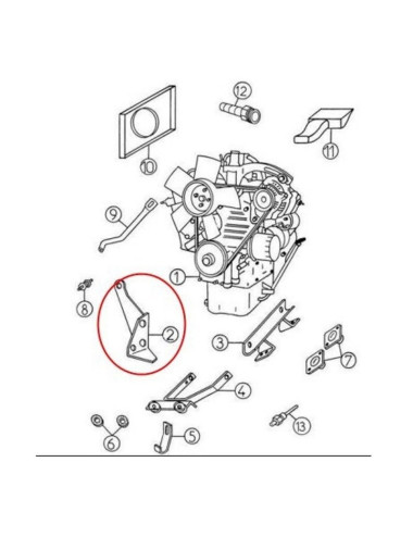 SOPORTE MOTOR-CAJA INVERSORA LADO DISTRIBUCIÓN