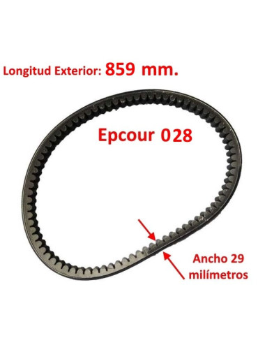 Largo: 859 mm. Ancho: 29 mm. EPCOUR 028.