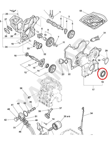 RETEN CIGUEÑAL LADO DISTRIBUCION YANMAR 2TNE68. 1004859
